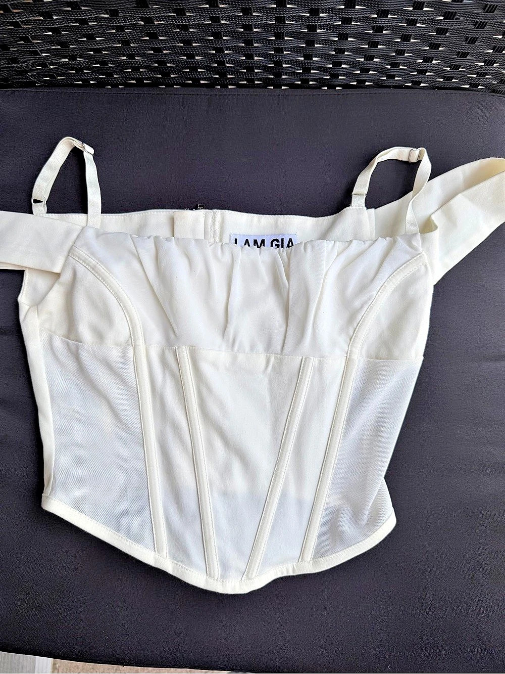 I.AM.GIA Bridget Top White Corset Bodysuit XXS